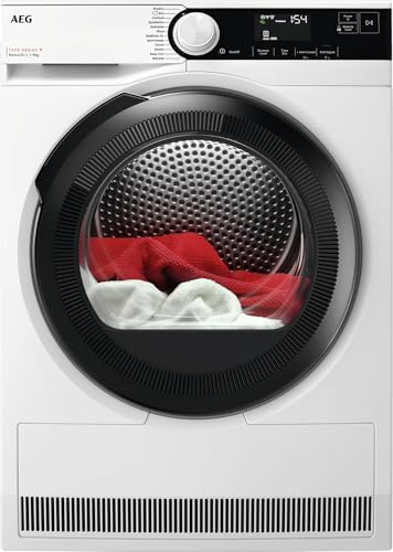 AEG 7000 Series Heat Pump Tumble Dryer TR739G4C, 9kg Load, Freestanding 60 cm, SensiDry Sensor Drying, Anti Crease, Low Energy Consumption, Energy Rating A+++, White