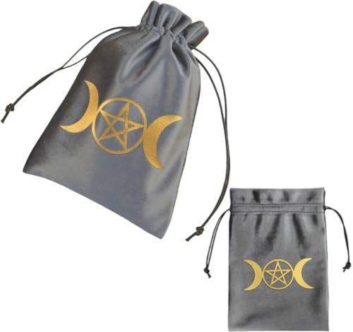 CREATCABIN Bolsa de Terciopelo para Guardar Cartas de Tarot, con Cordón, para Guardar Dados Y Barajas de Tarot, Ideal para Envolver Joyas con Cristales, Brujería Y Adivinación 13x18cm