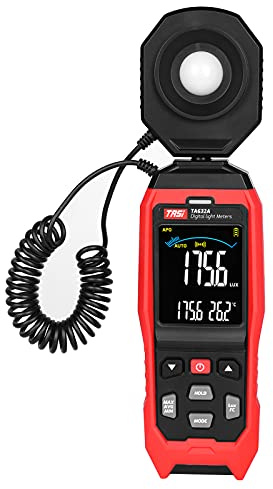 Mesureurs de lumière, Compteur d'éclaira numérique photomètre Illuminance mètre 0-200000 Lux, mètre lumineux Illuminateur numérique appareil de mesure de la température ambiante
