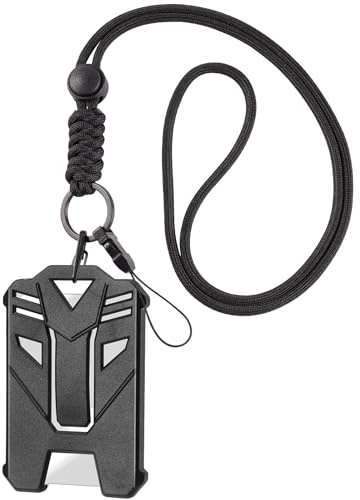 1 Pack Lanyard with Card Holder, Detachable Neck Strap with Single Sided ID Card Holder and Lanyard Phone Ring Strap Lanyards for Keys ID Badge Holder Phone