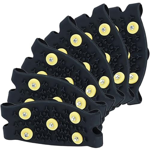 Warmhm 3 Paare Eisspikes für Schuhe rutschfeste Schuhüberzüge TPE Traction für Winteraktivitäten für Wandern Joggen und Eisklettern