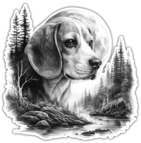 Samunshi® Wandtattoo Beagle im Wald Wandsticker für Hunde Fans perfekt als Wand Dekoration für Kinderzimmer Wohnzimmer Schlafzimmer Wandaufkleber Aufkleber Sticker für Wände 30x30cm