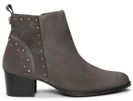 miMaO Botines con tachas elegantes y cómodos GRIS, EU 37