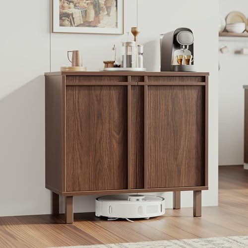 Scoctcoc 31 inch Sideboard Buffet Cabinet, Modern Credenza with 2 Doors & Adjustable Shelf, Small Coffee Bar Storage for Kitchen, Entryway