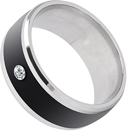 LUCKDANO Anello Intelligente Multifunzione NFC | Dispositivo Indossabile Magico | Impermeabile e Senza Batteria | Sicurezza dei Dati Personali | Taglia 11 (taglia13)