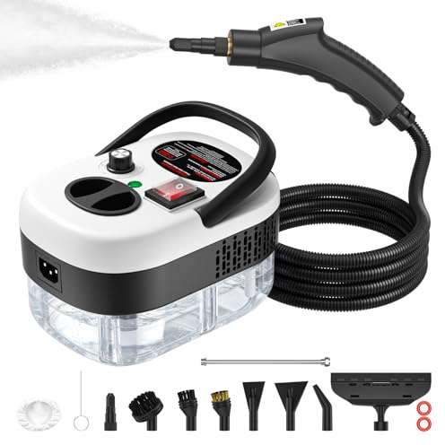Dampfreiniger Handgerät, 2500W,Chemikalienfreier Handdampfreiniger –Hochdruck-Dampf gegen Schmutz Fett & Bakterien, 3 Bar Steam Cleaner für Haushalt, Küche, Bad, Fenster, Polster & Auto