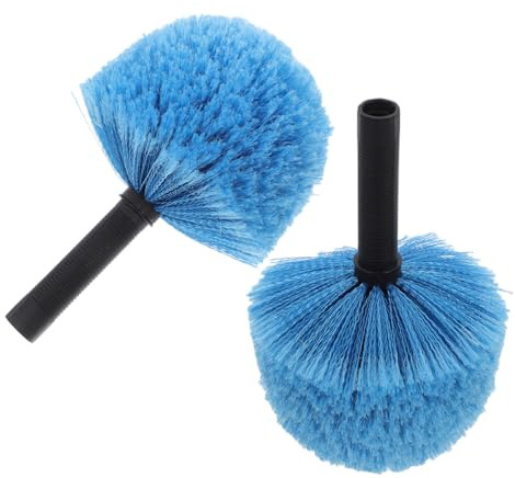 Cepillo para Redes de Araña Cabezal Giratorio, 2 Piezas, Azul | PP y Nylon, Uso Interior y Exterior, Diseño Esférico, para Rincones Difíciles y Limpieza