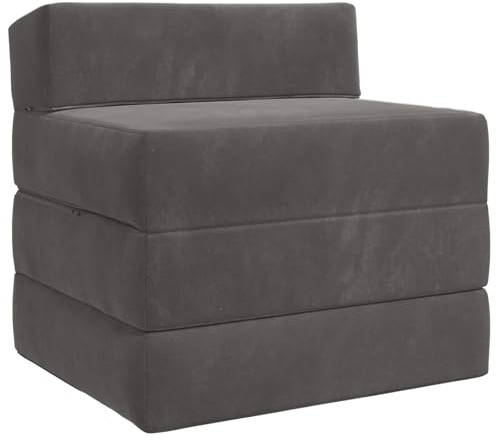 vidaXL Fällbar Soffbed Mörkgrå 200 x 70 x 15 cm Sammet