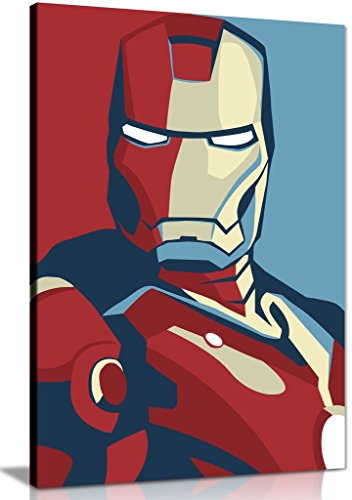Kunstdruck auf Leinwand, Motiv Iron Man, 30 x 20 cm