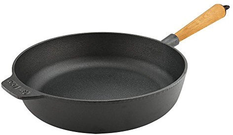 Carl Victor Bratpfanne 28 cm Gusseisenpfanne ohne PFAS mit hellem Holzgriff