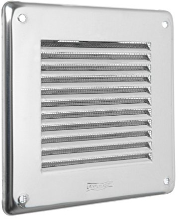La Ventilazione GIN10R - Rejilla cuadrada de sobremesa, acero inoxidable 430, 140 x 140 mm