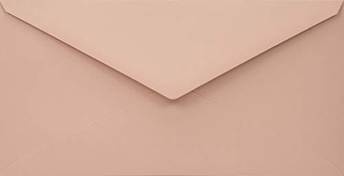 Netuno 25 Briefumschläge Blassrosa DIN lang 11x22 cm natürlich und festlich | 110g Woodstock Cipria · hochwertige rosafarbene Umschläge Naturpapier für Geburtstag, Babyparty, Taufe & Muttertag