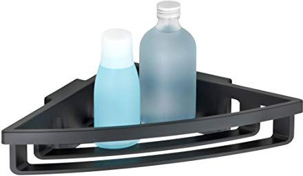 WENKO Power Badezimmer-Eckregal, befestigen ohne bohren Rinconera Power- Loc Bralia negro 8.5 x 20 x 35 cm