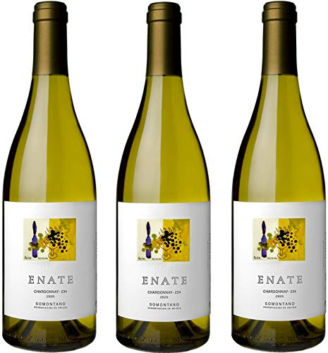 ENATE - Pack de 3 Botellas de 75 cl de Chardonnay-234 - D.O. Somontano - Vino Blanco - Afrutado: Melocotón, Guayaba, Maracuyá, Almibarado - Notas de Hinojo - Fondo Mineral