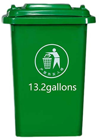 Myba - Cubo de basura con tapa abierta a mano, para exteriores, casa, cocina, jardín, comunidad o terraza. Papelera de plástico con tapa y cubo de basura sanitario. Cesta para basura (tamaño: F)