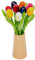 Bouquet de Tulipes en Bois dans Un élégant Vase en Bois, 9 Tulipes en Bois peintes à la Main, 21 cm, Bouquet, décoration, Cadeau, Anniversaire, fabriqué en Hollande