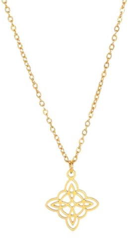 TEAMER Halskette aus Edelstahl mit keltischem Knoten, Hexerei, für Frauen, geometrischer Anhänger, Vintage-Schmuck