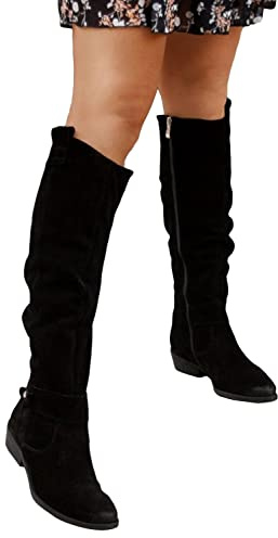 Onsoyours Damen Mode Overknee Stiefel Warme Elegante Seite Zipper Herbst Winter Langschaft Boots mit Blockabsatz