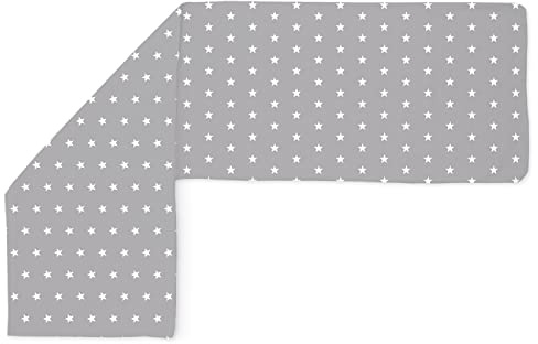 Amilian Seitenschläferkissen Bezug; Stillkissenbezug: ca. 150 x 40 cm für Lagerungskissen; 100% Baumwolle; Pillow Cover; Ersatzbezug; abnehmbar und waschbar Sternchen Grau