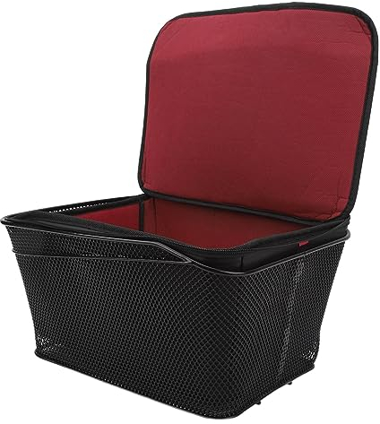 banapoy Fahrradkorb Hinten, Fahrradkorb aus Metalldraht mit Wasserdichter Abdeckung, Passend für die Meisten Hinteren Fahrradträger, 20L Capacidad, Fahrrad-Heckträger-Aufbewahrungstasche