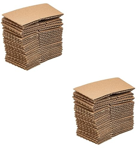 Healvian 100 Pièces Porte-gobelet à Café Tasses Tasses à Café En Plein Air En Carton Kraft Manches Coupe De Garde Mains De Boissons Papier ondulé Kaki