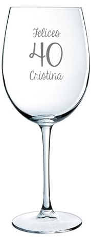 CALLE DEL REGALO Copas de vino de cristal personalizadas con texto, ideal para regalar (Copa de vino para cumpleaños)