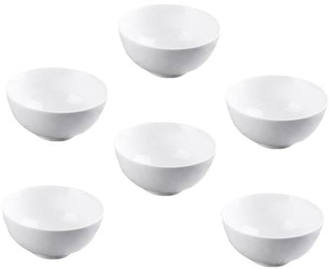 ABOOFAN 6pièces Lot De Bols Porcelaine Blanche Pour Riz Et Légumes Empilables Pour Économie Espace Adaptés Restaurant Et Maison