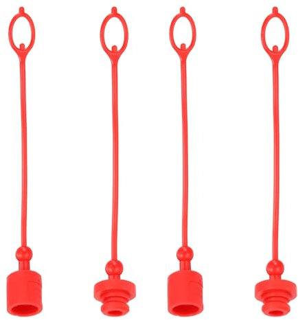 PATIKIL 1 ISO B Hidráulico Acoplador Macho Antipolvo Tapa Y Hembra Enchufe Cubierta 2 Juegos Hidráulico Enchufe Cubierta Accesorios con Retención Anillo Rojo