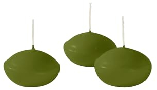 Schwimmkerzen Durchmesser 4,5 cm Höhe 2,7 cm - 20 Stück - Farbe Olivgrün - Cereria Di Giorgio