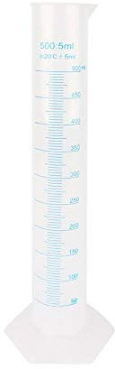 Nimomo Cylindres Gradués en Plastique, Cylindre Gradué 500 Ml Tube à Essai Liquide Verre Doseur Plastique Chaud pour Laboratoire avec Large Ouverture et Bec Verseur