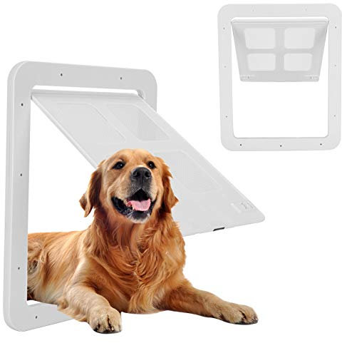OPPWONG Dog Door For Sliding Glass Door, Screen Porch Doggy Door Adult Cat Door Cat Door Cat Door For Window Automatic Close Pet Screen Door Flap Lockable Door Insert For Sliding Door