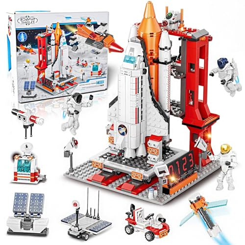 Booyuer Space Shuttle 11-in-1 STEM Set, Rakete & Mars-Exploration mit Kontrollturm, Geschenk für Kinder 6-12, Jungen & Mädchen, Ideal für Geburtstags- & Sonderanlässe, 888 PCS