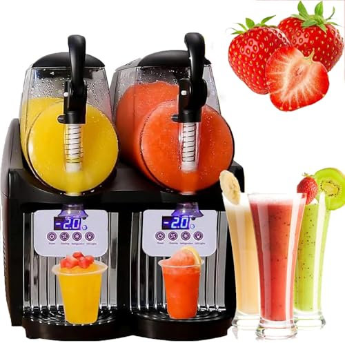 Máquina Comercial Para Hacer Granizados De Hielo, Máquina Para Hacer Batidos De Acero Inoxidable De 300 W, Máquina Para Hacer Granizados Congelados Profesional De 2,5 L X 2, Refrigeración Eficiente