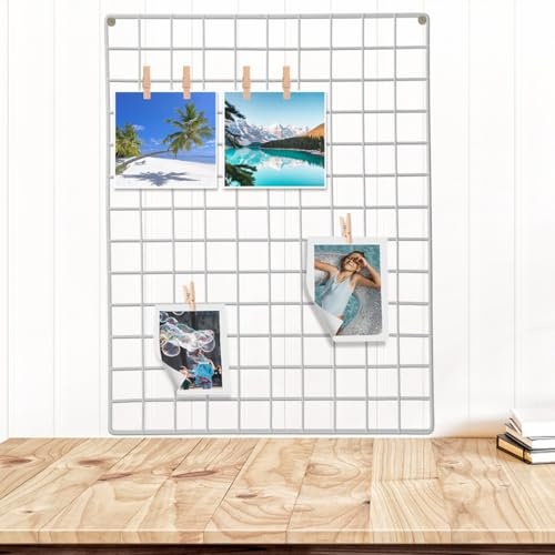 Cabilock Weißes Drahtgitter Fotowand 1X37.5X1Cm Metallgitter Für Fotos Notizen Büro Küche Und Wohnräume Wandgitter Mit Vielseitiger Nutzung