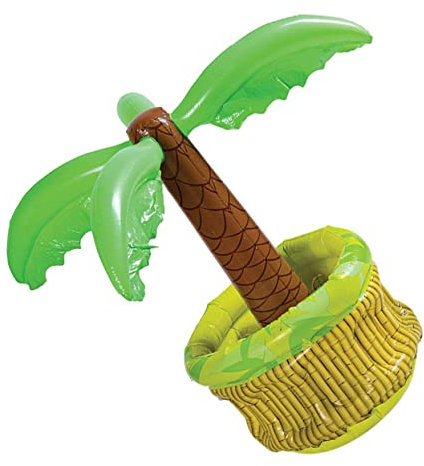Alipis Inflatable Insulated Garden Ice Bucket Lid PVC Coconut Palm Shape Portable Wine Cooler for Party