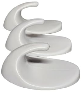 Mr.Gadget's Solutions Oval Adhesive Hooks – 3-Pack White Plastic, Self-Adhesive, Heavy-Duty Wall & Door Hooks for Home, Office, and Kitchen Organization Strong Stick, Damage-Free, Easy to Use