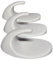 Mr.Gadget's Solutions Ganchos adhesivos ovalados – Paquete de 3 ganchos de plástico blanco, autoadhesivos, resistentes para pared y puerta para el hogar, oficina y organización de cocina, palo fuerte