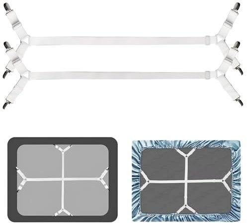 Bettlaken Spanner,Verstellbar Bettlakenspanner,100-250 Bettlakenspanner Verstellbar,Elastisch Bettlaken Halter,Mit Metallclip,Geeignet FüR Knitterfreie Bettlaken,Matratzen,SofabezüGe,BüGellaken