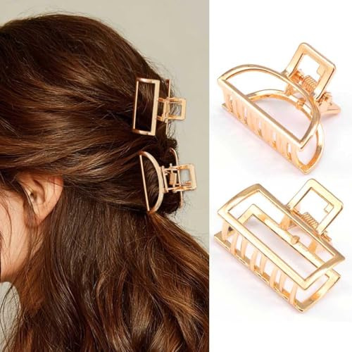 Unicra Gold Claw Clips Kleine Metall Haar Kralle Clip Dekorative Fancy Haar Zubehör für Frauen(Packung mit 2)