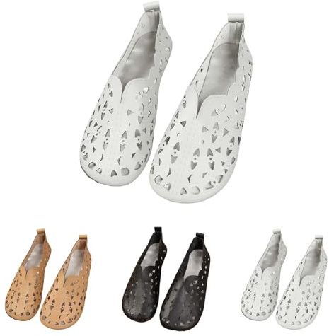 2025 Bailarinas Mujer Verano Comodos Piel Zapatos Planos Vestir Fiesta Elegentes Flores Bailarina Comodas Entretiempo Zapatillas Deportivas sin Cordones Suave Transpirables Calzado Barefoot Mocasines