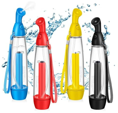 Ziiyoilh 4 Pcs Summer Mister Sprays Bottle Set Pump Mister Personal Cooling Device Empty Plastic Sprays Bottles Water Refillable