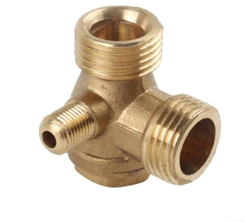 Zilimontt Kupfer-Rückschlagventil-Anschluss für Luftkompressor, 20 x 20 x 10 mm Außengewinde, Ersatzarmatur für Luftpumpe, langlebig, hohe Leistung, Druckfestigkeit