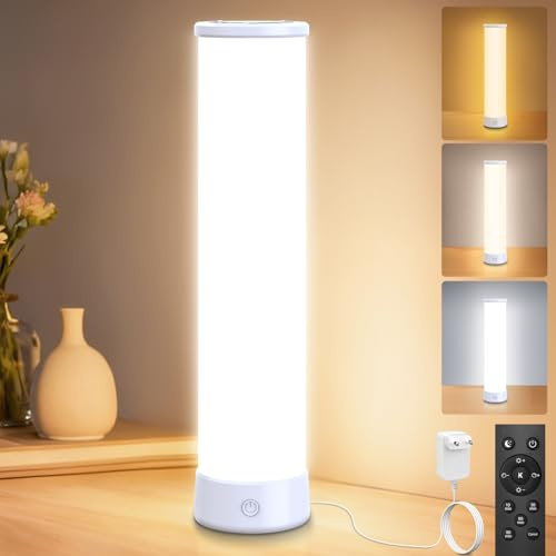 HANDSONIC Tageslichtlampe, Simulation von Tageslicht, bis zu 15.000 Lux Lichttherapielampe mit 3 Farbtemperaturen & stufenloser Helligkeit, 4 Timer-Einstellungen Sonnenlicht Lampe für Zuhause & Büro