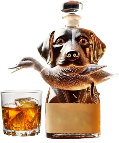 Vmiorzq Hunting Dog Whiskey Bottle, Hound Liquor Decanter Glass Wine Bottle, Funny Hunting Dog Glass Whiskey Decanter, Home Decor For Brandy Bourbon