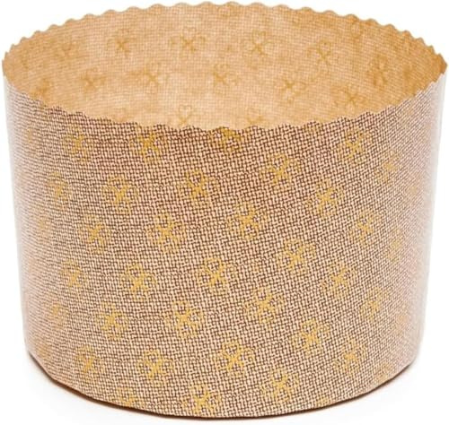OPIROS Stampi Per Panettone Alto Liscio Pirottini In Carta Per Cottura Forno Lievitati Dolci Di Natale (Pz. 10 Stampi, Kg.1)