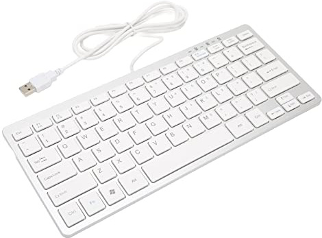 KIMISS Mini Clavier Filaire USB Ultra Fin à 78 Touches – Touches Ciseaux pour Ordinateur Portable et de Bureau | Branchez et Jouez | Utilisation Professionnelle et Domestique | Design Minimaliste