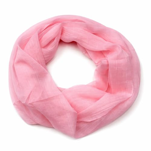 Generisch Damen Loop Schal Loopschal Rundschal Schlauchschal Tuch Halstuch aus 50% Seide 50% Baumwolle Uni einfarbig für Frühling Sommer Ganzjährig Größe ca. 45 × 160 cm