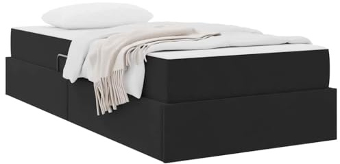 vidaXL Förvaringssäng med madrass med madrass Svart 90 x 200 cm Sammet, Modern säng i sammet, rektangulär, smart förvaring för stadsboenden, bekväm för hela familjen