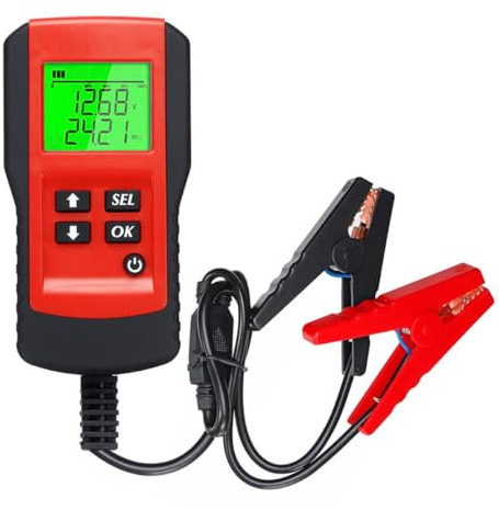 Abaodam Tester per Batteria Auto da 12 V, Analizzatore Digitale Compatto per Automobili, Camion e Motociclette, Strumento Professionale per Test di Capacità, Resistenza di Carica