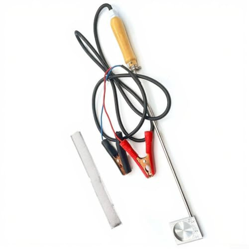Vaporizador de ácido oxálico para colmenas, calentador de control de ácaros de madera y acero inoxidable con acabado rojo y negro, dispositivo portátil de fumigación de 50 cm de longitud para salud de